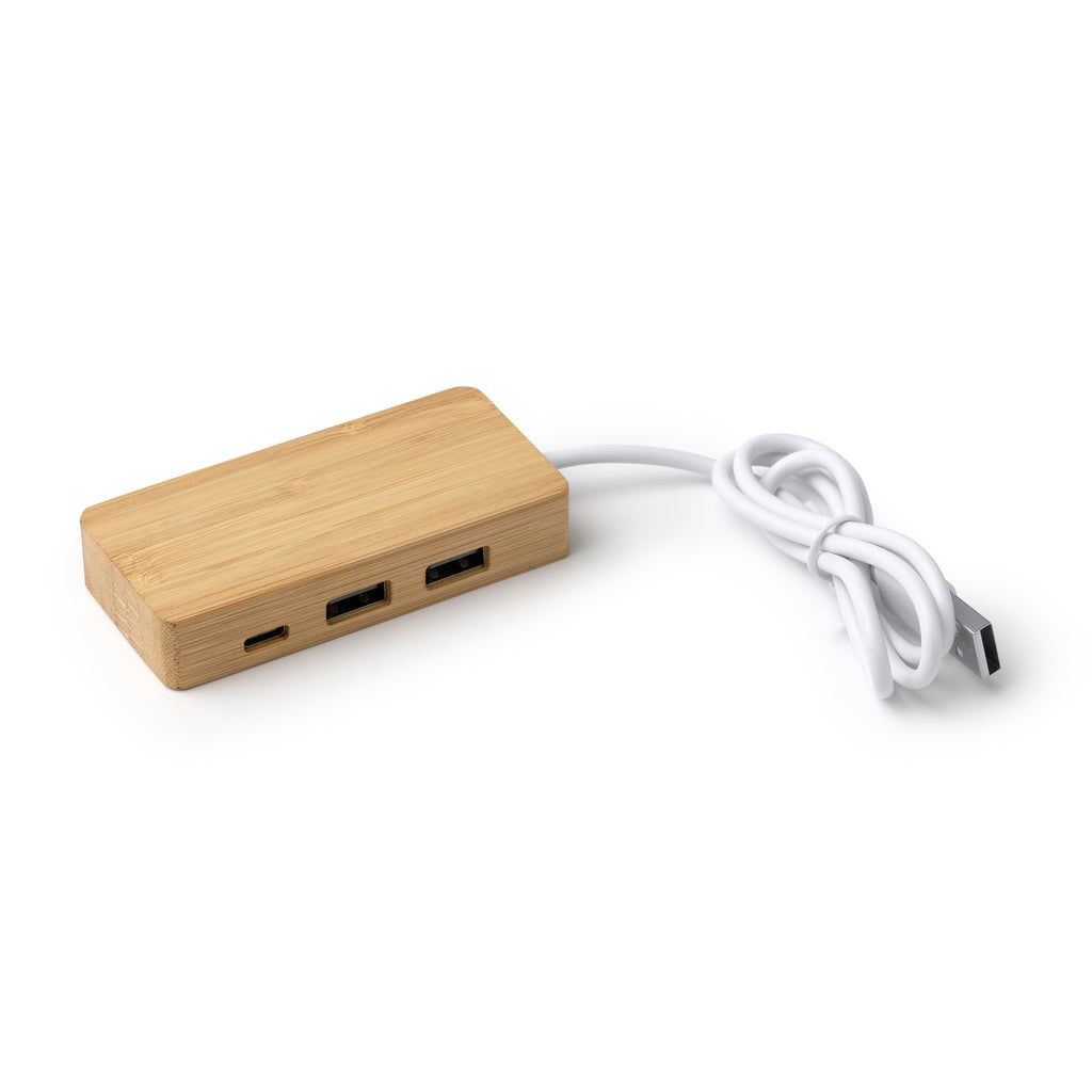 Hub USB in bambù