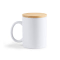 Tazza in Ceramica Opaca con Tappo in Bambù - 370 ml