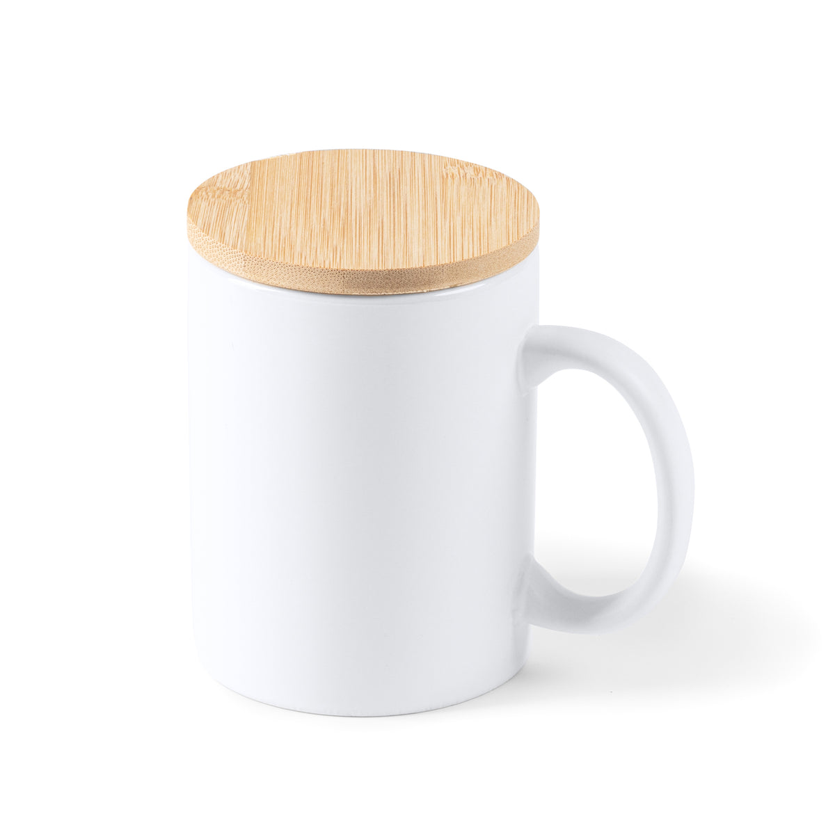 Tazza in Ceramica Opaca con Tappo in Bambù - 370 ml