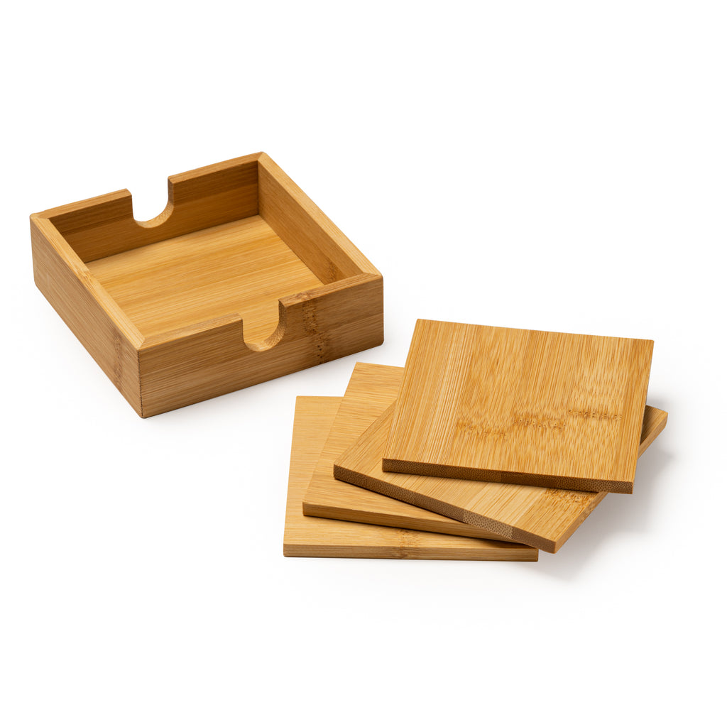 Set 4 sottobicchieri in bambù