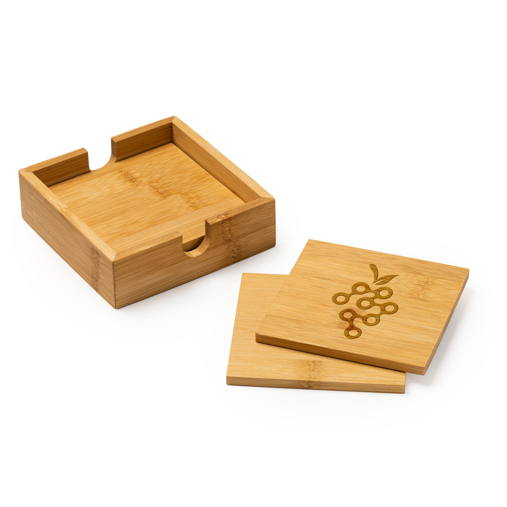 Set 4 sottobicchieri in bambù