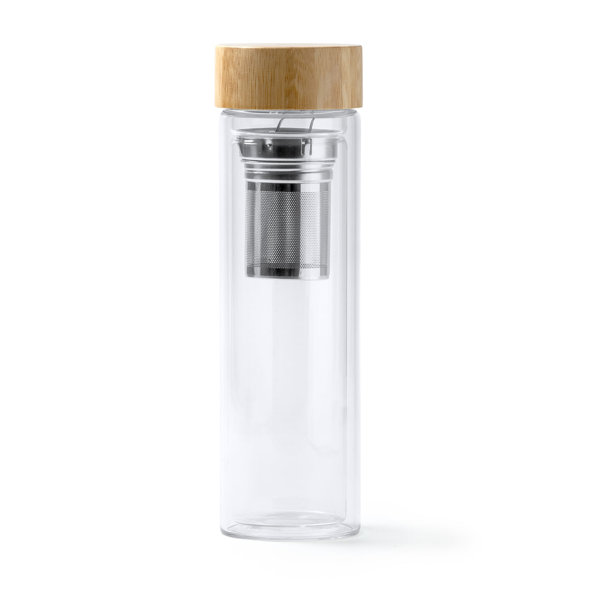 Borraccia in Vetro con Infusore e Tappo in Bambù – 450ml