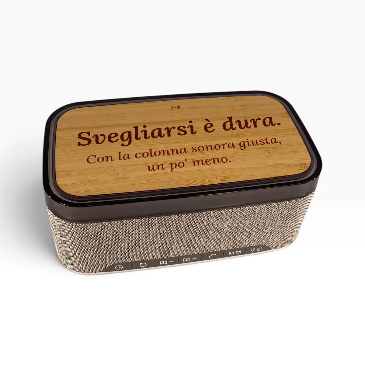 Altoparlante Bluetooth con sveglia, led e ricarica wireless